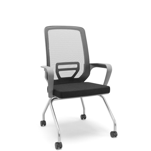 Cadeira Adrix Aproximação 4 Pés com Rodízio Grafite - Imagem 4
