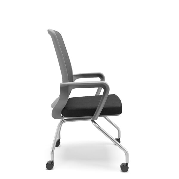 Cadeira Adrix Aproximação 4 Pés com Rodízio Grafite - Imagem 5
