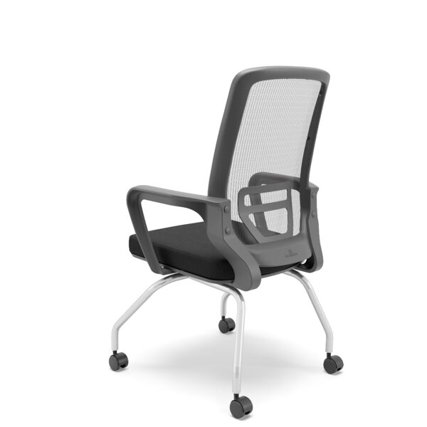 Cadeira Adrix Aproximação 4 Pés com Rodízio Grafite - Imagem 6