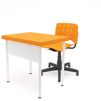 Conjunto-Professor-com-Cadeira-Ergoplax-Giratoria-laranja