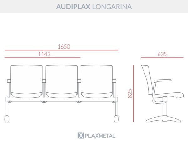 Cadeira Audiplax Longarina - Imagem 10