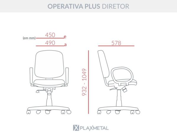 Cadeira Operativa Plus Diretor Aproximação S - Imagem 10
