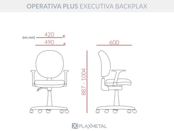 Cadeira Operativa Plus Executiva Backplax - Imagem 10
