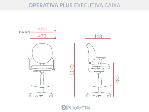 Cadeira Operativa Plus Caixa Executiva - Imagem 10