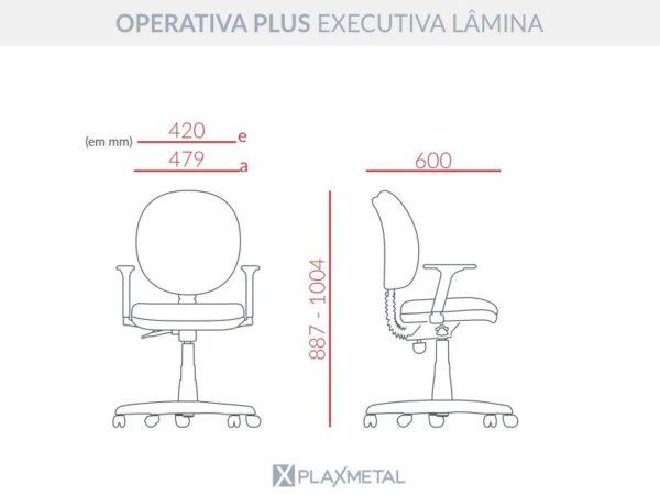 Cadeira Operativa Plus Executiva Lâmina - Imagem 10