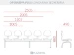 Cadeira Operativa Plus Longarina Secretária Slim - Imagem 10