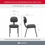 Cadeira Operativa Plus Secretária Fixa 4 Pés Slim - Imagem 10