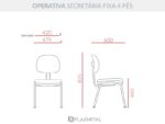 Cadeira Operativa Secretária Fixa 4 Pés - Imagem 10