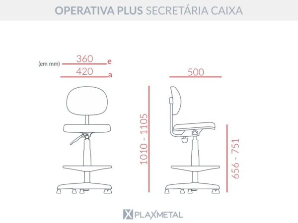 Cadeira Operativa Plus Caixa Secretária - Imagem 10