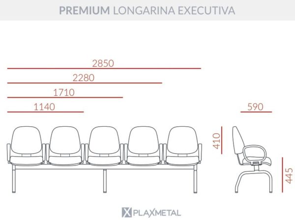 Cadeira Premium Longarina Executiva - Imagem 4