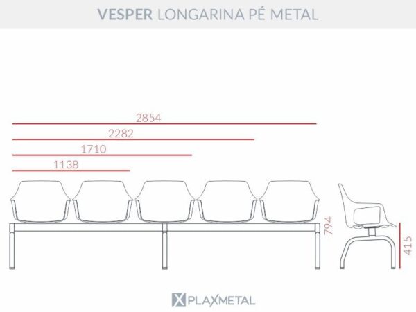 Cadeira Vesper Longarina - Imagem 10