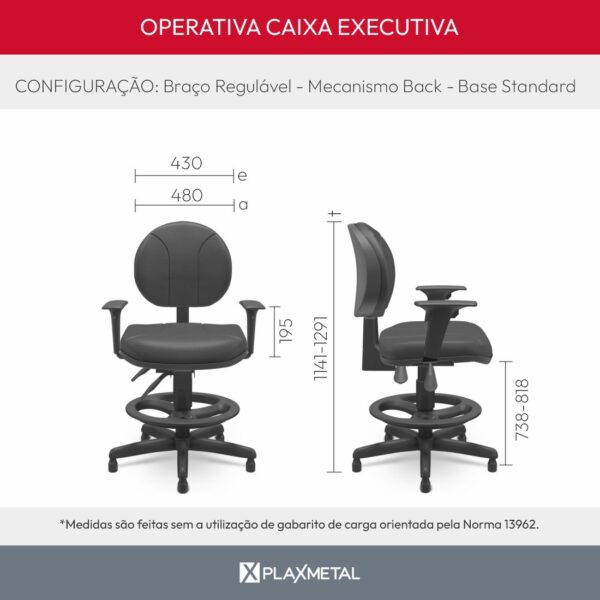 Cadeira Operativa Caixa Executiva - Imagem 10