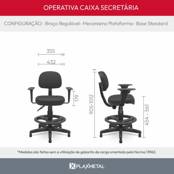 Cadeira Operativa Caixa Secretária - Imagem 10