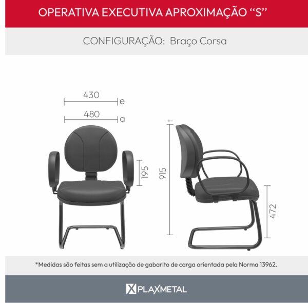 Cadeira Operativa Executiva Aproximação S - Imagem 10
