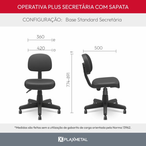 Cadeira Operativa Plus Secretária com Sapata - Imagem 10