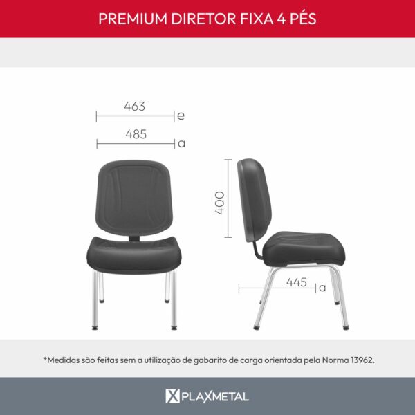 Cadeira Premium Diretor Fixa 4 Pés - Imagem 10