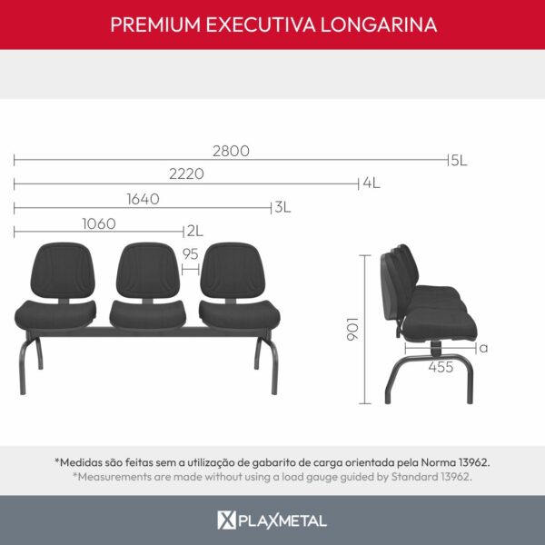 Cadeira Premium Longarina Diretor - Imagem 4