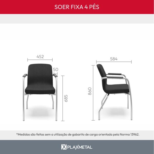 Cadeira Soer Fixa 4 Pés - Imagem 10