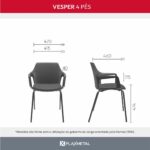 Cadeira Vesper 4 Pés com Almofada - Imagem 3